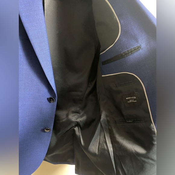 RW&CO Men's Medium Blue Slim Fit Suit - Picture 3 of 7